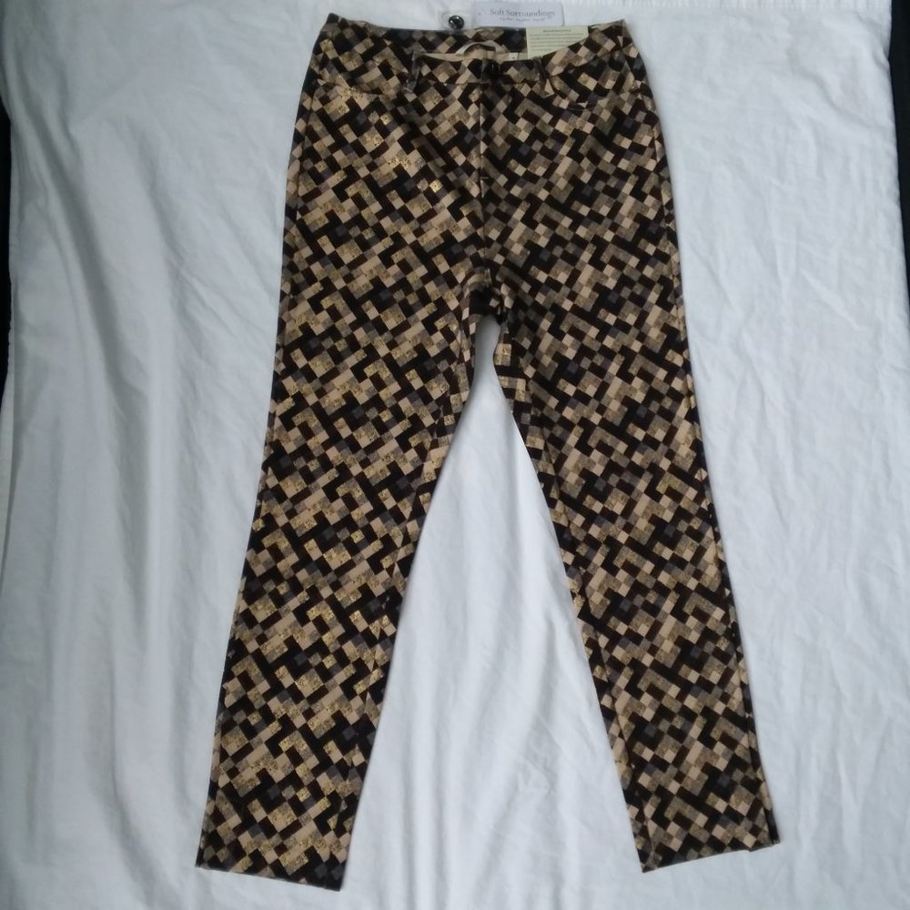 Soft Surroundings Ankle Legging Mosaic Print Size M (10-12) NWT